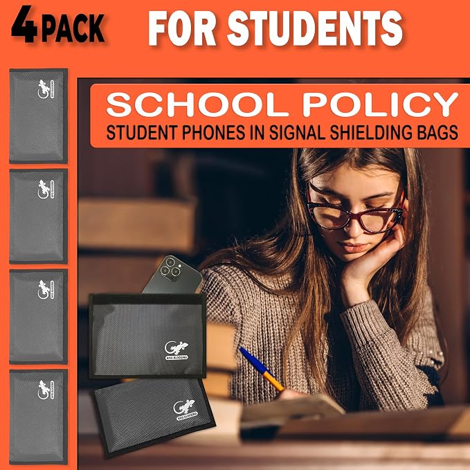 4 Faraday Bag Anti-Tracking GPS RFID Car Key Signal Blocker Wallet Shielding Pouch Protective Case for Cell Phone Car Key FOB, Data Privacy, Electronic Device Security (4 PACK - GRAY)