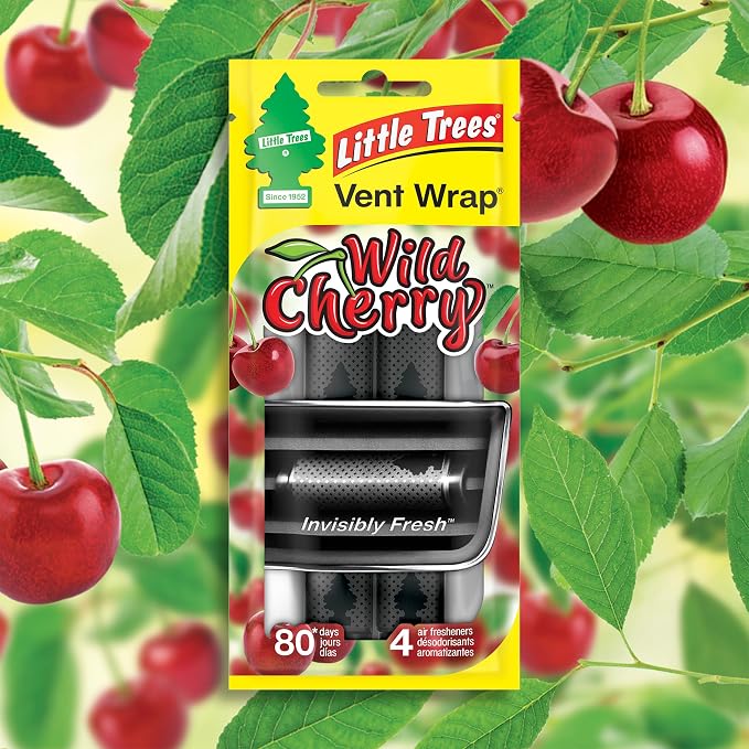 Car Air Freshener | Vent Wrap Provides Long Lasting Scent, Invisibly Fresh | 16 Air Fresheners | Wild Cherry