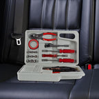 Roadside Emergency Car Kit - 30-Piece Road Trip Essentials Tool Set with Jumper Cables and Carrying Case for Car, Truck, or RV by (Gray/Red)