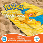Pokemon Charizard Fire Kids Cotton Beach Towel, 58 x 28 Inch, Soft & Absorbent Pool, Bath & Beach Towel (Officially Licensed Product) by