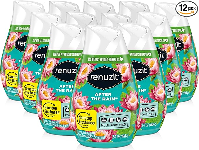 Adjustable Gel Air Freshener Cone, After the Rain Scent, Nonstop Freshness, 7oz Cone, 12 Count, brand is.