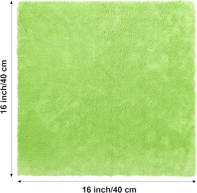 30 Pcs 16 x 16 Inch Edgeless Microfiber Plush Towels for Cars Detailing Drying Wash Polishing Absorbent Cleaning Cloths, 500 GSM(Green)