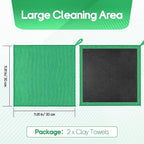 2PCS Clay Towel Auto Detailing, Clay Bar Towel Cloth Auto Detailing for Car (12 x 12 in) (Green)
