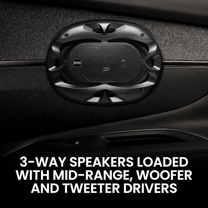 CH6930B 6 x 9 Inch Car Door Speakers - 400 Watts Max (Pair), Coaxial, 3 Way, Full Range, 4 Ohms, Sold in Pairs, Bocinas para Carro