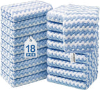 Microfiber Cleaning Cloths – 18 Pack, 10" x 10", Blue – Reusable, Lint-Free, Super Absorbent Towels for Kitchen, Car, and Household Cleaning