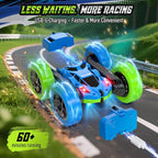 Upgraded RC Car for Kids, 360° Rotating Double Sided Stunt Vehicle with Headlights, 2.4GHz 4WD Remote Control Car, USB-C Rechargeable Electric Toy, Birthday for Boys & Girls