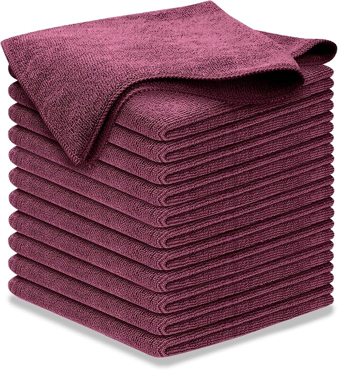 Premium 300GSM Microfiber Cleaning Cloth - 12.5"x12.5" High Performance - 1200 Washes, Ultra Absorbent Microfiber Towels for Cars Undercarriage, Rims & Engine Bay Cleaning - Microfiber Cloth