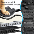 Dog Car Seat Cover for Back Seat, Hard Bottom Back Seat Extender for Dogs with Door Protector, Anti Scratch, Waterproof & Non-Slip Dog Backseat Cover for Small Mid Cars, SUVs & Trucks, Holds 450Lbs