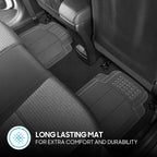 4-Piece Rubber Transparent Clear Floor Mats Heavy Duty for Front & Rear Car Truck Van SUV, All Weather Protection, Universal Fit