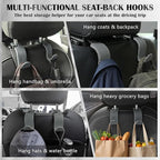 Car Seat Headrest Hook Universal Vehicle Storage Hanger Leather with Metal Car Seat Back Organizer for Handbag Purse Coat Grey 4 Pack