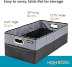 CargoCube Car Storage Bin - Leakproof Car Trunk Storage Organizer with Metal Handles and Front Mesh Pocket, 12x24 Inches - Single pack