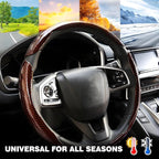 3PCS Carbon Fiber Steering Wheel Cover-Segmented Clip-On Design Anti-Slip & Scratch Resistant Universal Fit 14.5"-16" for Cars/Truck/SUV Great Gift for Men & Women