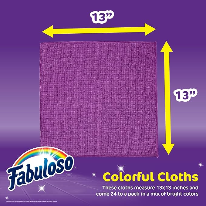 Microfiber Cleaning Cloths for Home & Car, Lint-Free Scratch-Free Rags for Glass, Kitchen & Wood, Reusable Machine Washable, Absorbent for Dusting & Wiping, Purple, 13 x 13 in, 12 Count