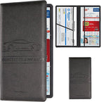 Car Registration and Insurance Card Holder, Vehicle License Document Glove Box Compartment Organizer, Interior Car Accessories for Women Men (Black)