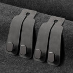 KINIVA Car Seat Headrest Storage Hooks, Set of 2, Suede PU Leather, Double Hooks (Grey)