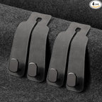 KINIVA Car Seat Headrest Storage Hooks, Set of 2, Suede PU Leather, Double Hooks (Grey)
