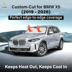 Windshield Sunshade Compatible for BMW X5 2019-2024 2025 2026, Sun Visor for Front Windshield & Window Sun Shade Cover, UV Heat Blocker & Protector, Car Accessories