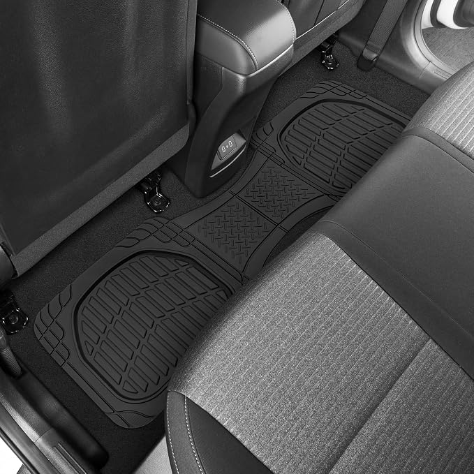 FlexTough Floor Mats for Cars, Black Deep Dish All-Weather Car Mats, Waterproof Trim-to Fit Automotive Floor Mats for Cars Trucks SUV, Universal Floor Liner Car Accessories