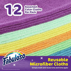 Microfiber Cleaning Cloths for Home & Car, Lint-Free Scratch-Free Rags for Glass, Kitchen & Wood, Reusable Machine Washable, Absorbent for Dusting & Wiping, Rainbow, 13 x 13 in, 12 Count