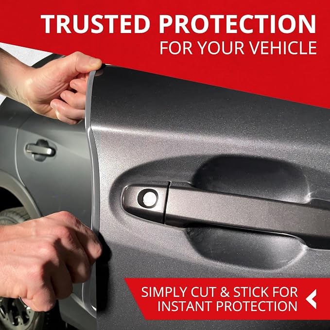 Car Door Edge Protector – Universal DIY Edge Trim to Prevent Scratches & Dings – Flexible Adhesive Molding Trim for Cars, Trucks & SUVs (10 Ft - Silver)