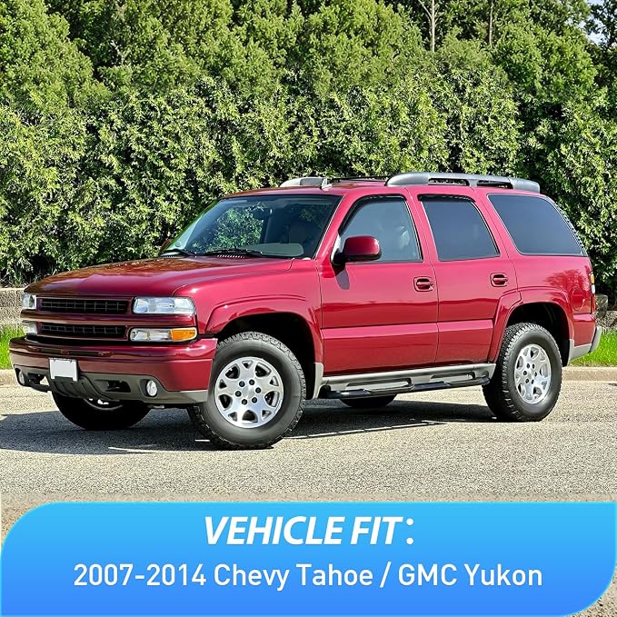 Window Rain Guards for Chevy Tahoe/GMC Yukon 2000 2001 2002 2003 2004 2005 2006, Out-Channel Window Visors Vent Wind Deflectors-4PCS