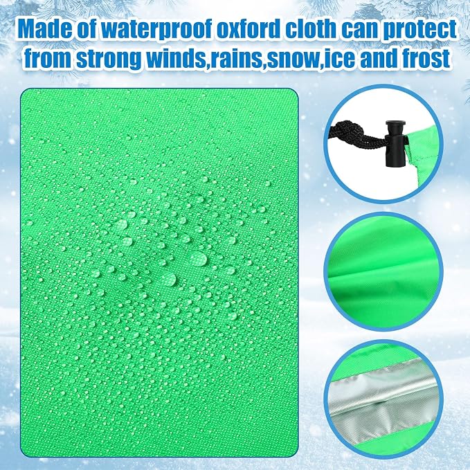 2 Pcs Side View Mirror Cover Auto Rearview Protection Cover Snow Ice Mirror Exterior Rear Accessories Universal Size for Cars (Green)