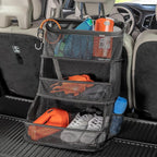 Car Storage Organizer – 3-Bin Hanging Organizer for SUV Trunk or Car Seat | Multipurpose Car Organizer Holds Driving Essentials, Kids Trip Needs or Emergency and Cleaning Supplies