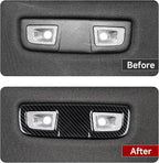 Car ABS Rear Roof Reading Light Lamp Trim Carbon Fiber Interior Decal for 2019-2025 Chevy Silverado | for GMC Sierra 1500 2500 3500 HD 2019-2021 Accessories