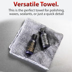 Adam's Borderless Grey Microfiber Towel (1pk) - Premium Ultra Soft Car Detailng Towel Cloths, 480gsm - Safe for Car Wash, Home Cleaning & Pet Drying Cloths (16 Inch x 16 Inch)