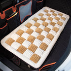 Dog Bed for Car Back Seat Soft Plush Backseat Pet Bed Mat Non-Slip Travel Pet Mat, Fuzzy Plaid Dog Seat Cover, Fit for Backseat Extenders and Trucks SUVs (Brown and White, 54" x 24.8")