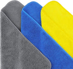 Premium Microfiber Cleaning Towel,16x16 in 36 Pack (Blue,Gray,Yellow)