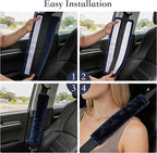 Soft Faux Fur Universal Fit Seatbelt Cover Car Truck SUV Airplane Seat Belt Shoulder Pad for Carmera Backpack Straps Neck Cushion Protector 2 Pack 10.5in Dark Blue