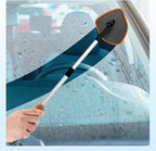 XINDELL Windshield Cleaner Tool, Car Window Cleaning Kit with 4 Reusable Microfiber Pads, Extendable Handle & 360° Rotating Head, Safety Hammer, Streak-Free Auto Glass Wiper for Car Truck SUV RV