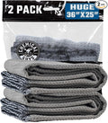 Waffle Weave Gray Matter Microfiber Drying Towel 2 Pack, Huge Car Drying Towels for Faster Coverage on Paint, Glass, Wheels, and Trim, Streak Free Drying for Cars, Trucks, and SUVs