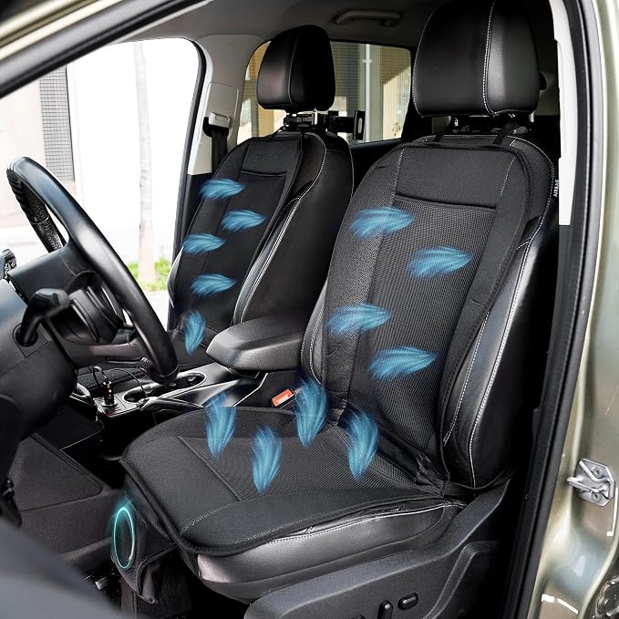 Cooling Car Seat Cover, Black Automotive Adjustable Temperature Comfortable Cooling Car Seat Cushion (1 Pack)