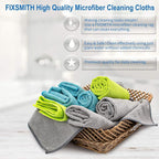 Microfiber Cleaning Cloth - Pack of 8, Size: 12 x 16 in, Multi-Functional Cleaning Towels, Highly Absorbent Cleaning Rags, Lint-Free, Streak-Free Cleaning Cloths for Car Kitchen Home