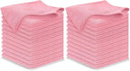 Microfiber Cleaning Cloth Light Pink - 24 Pcs 12.5"x12.5" - High Performance - 1200 Washes, Ultra Absorbent Towels Weave Grime & Liquid for Streak-Free Mirror Shine - Car Washing Cloth