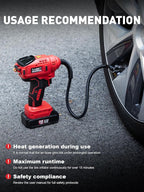 Portable Tire Inflator for Car, 20V/12V Dual-Power & Max 150 PSI Design | Car Portable Air Compressor, Digital Tire Inflator with Gauge, Smart Auto-Stop & Fast Inflation for Cars, Motorcycles, Bikes