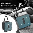Foldable Trash Cans with Rhinestone, Bling Car Bin for Seat Organizer & Decorations, Universal Bling Accessories for Most Cars, SUVs, Trucks (Blue)