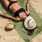 2 Pack Microfiber Beach Towel, Quick Dry Travel Towel Large Sand Free Towel for Beach, Camping, Swim Pool, Gym, Sports& Yoga 71"x32", Palm