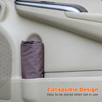 New Leak-Proof Travel Trash Bag, Hanging Car Trash Can with Hook and Loop Lid and Handle, Multipurpose Trash Bin with Storage Pockets for Car SUV Truck RV Camping 2 Gallons (Brown)