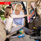Backseat Car Organizer, Kick Mats Back Seat Protector with Touch Screen Tablet Holder, Back Seat Organizer for Kids with 9 Storage Pockets, Travel Accessories (2 Pack, Beige)