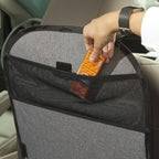 Car Seat Kick Mat with Storage Pocket (Black)