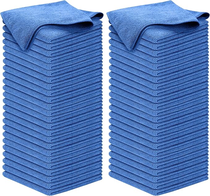 Premium 300GSM Microfiber Cleaning Cloth - 12.5"x12.5" High Performance - 1200 Washes, Ultra Absorbent Microfiber Towels for Cars Undercarriage, Rims & Engine Bay Cleaning - Microfiber Cloth