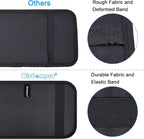 Car Sun Visor Organizer, Vehicle Interior Accessories Storage Pouch Auto Registration Holder with Elastic Strap for Sunglass, Documents, Cards, Pen, Drivers License, etc. (Black)