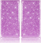 Car Registration and Insurance Card Holder, Vehicle License Document Glove Box Compartment Organizer, Interior Car Accessories for Women Men (Glitter Purple)