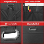 2 Compartments Trunk Organizer for Car/SUV, Collapsible 600D Waterproof Oxford Polyester 50L Storage Box, Anti-slip & Leak-proof, Multipurpose Travel Accessories, Black
