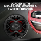 CH6520 6.5 Inch Car Speakers - 250 Watts Max, 2 Way, Full Range, 1 Inch Tweeter, Coaxial, Sold in Pairs