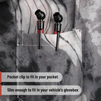 Pencil Tire Pressure Gauge, 2 Pack, 10-75 PSI, Red, Stainless Steel Body, Metal Made Nozzle, Rust and Corrosion Resistant, Pencil Air Pressure Gauge for Tires, 3 Measurements for Cars, Bikes
