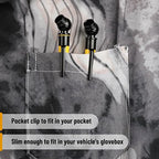 Pencil Tire Pressure Gauge, 2 Pack, 10-75 PSI, Yellow, Stainless Steel Body, Metal Made Nozzle, Rust and Corrosion Resistant, Pencil Air Pressure Gauge for Tires, 3 Measurements for Cars, Bikes